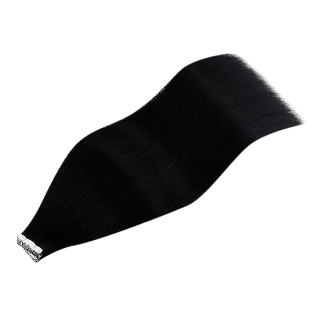 Echthaar Tape Extensions Schwarz - 40cm, 50g Remy