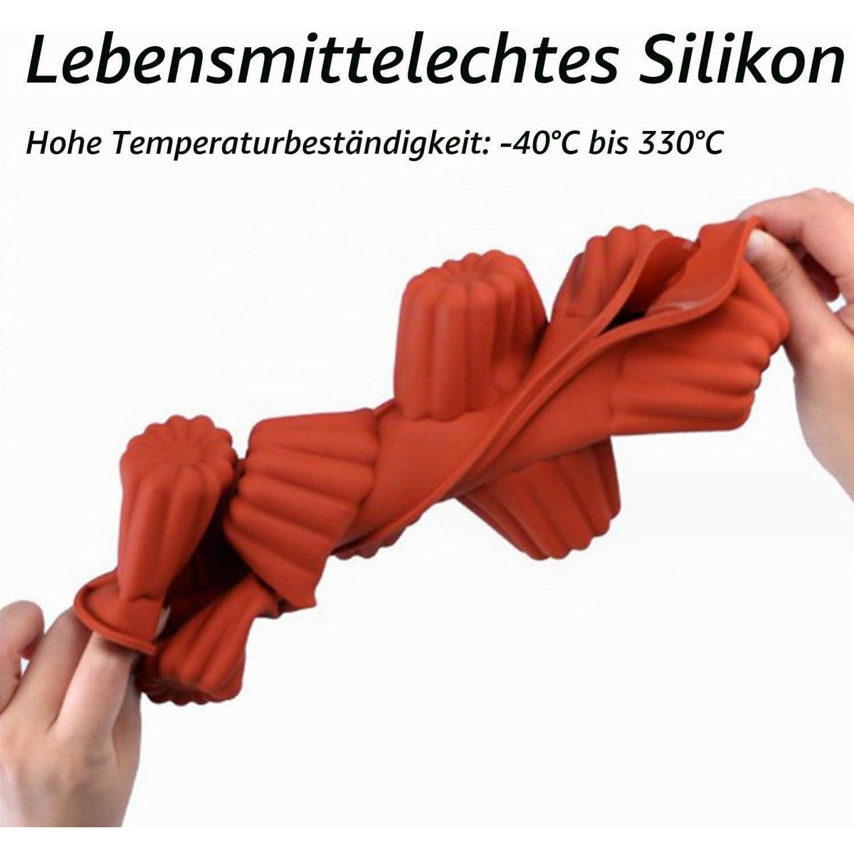 2x Silikonform für Mini Cannelé, 12 Hohlräume zum Backen