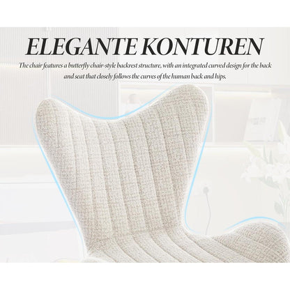 Moderner Barhocker 4er Set mit Chenille & Metallgestell