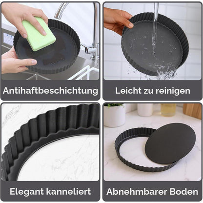 Quicheform Set | 2 Tarteformen mit Hebeboden (22+24cm)
