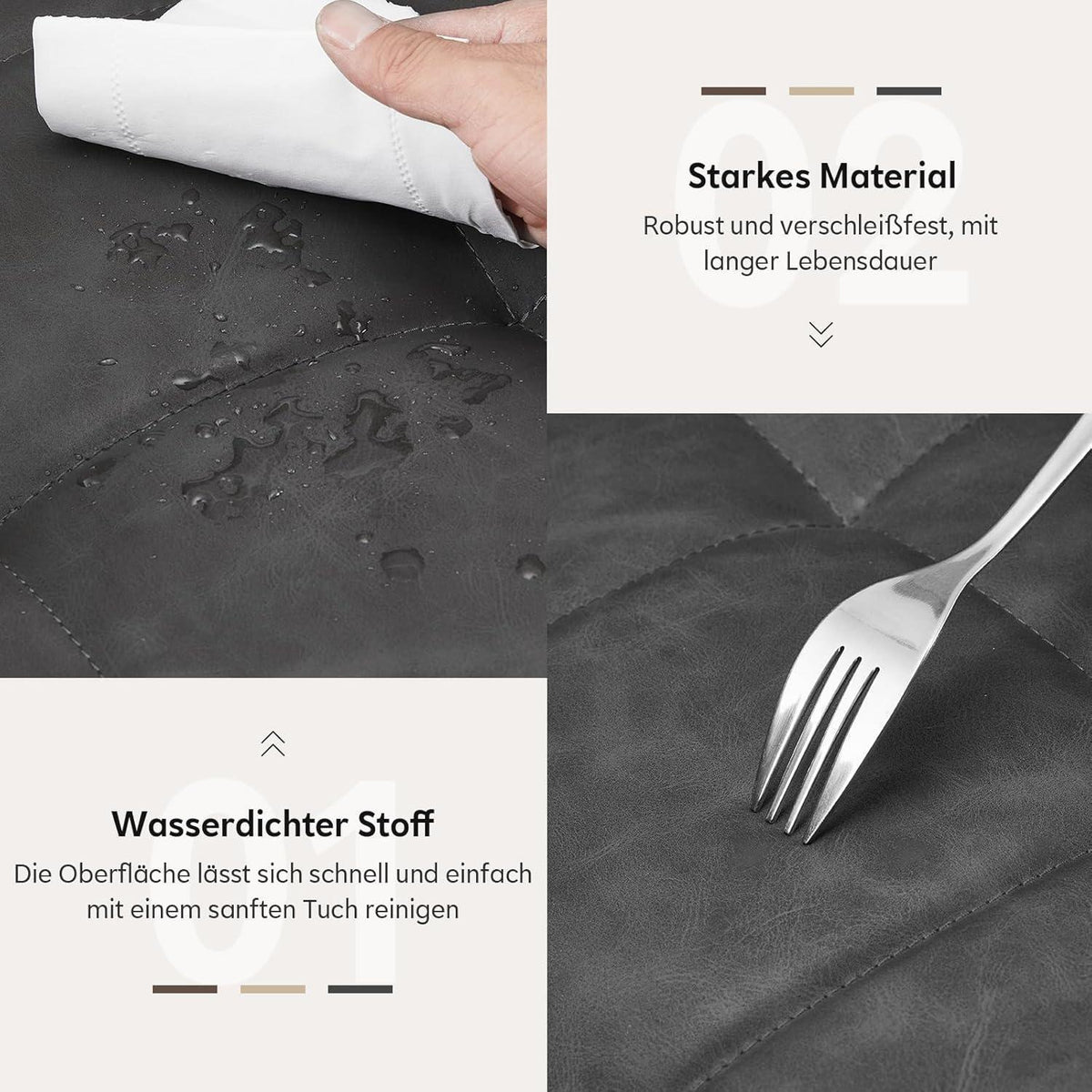 Drehbarer Esszimmerstuhl mit Armlehnen, Grau