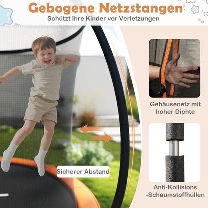 GYMAX Gartentrampolin 305cm mit Sicherheitsnetz & Leiter