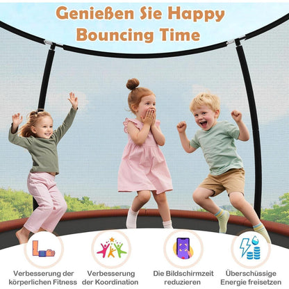 GYMAX Gartentrampolin 305cm mit Sicherheitsnetz & Leiter