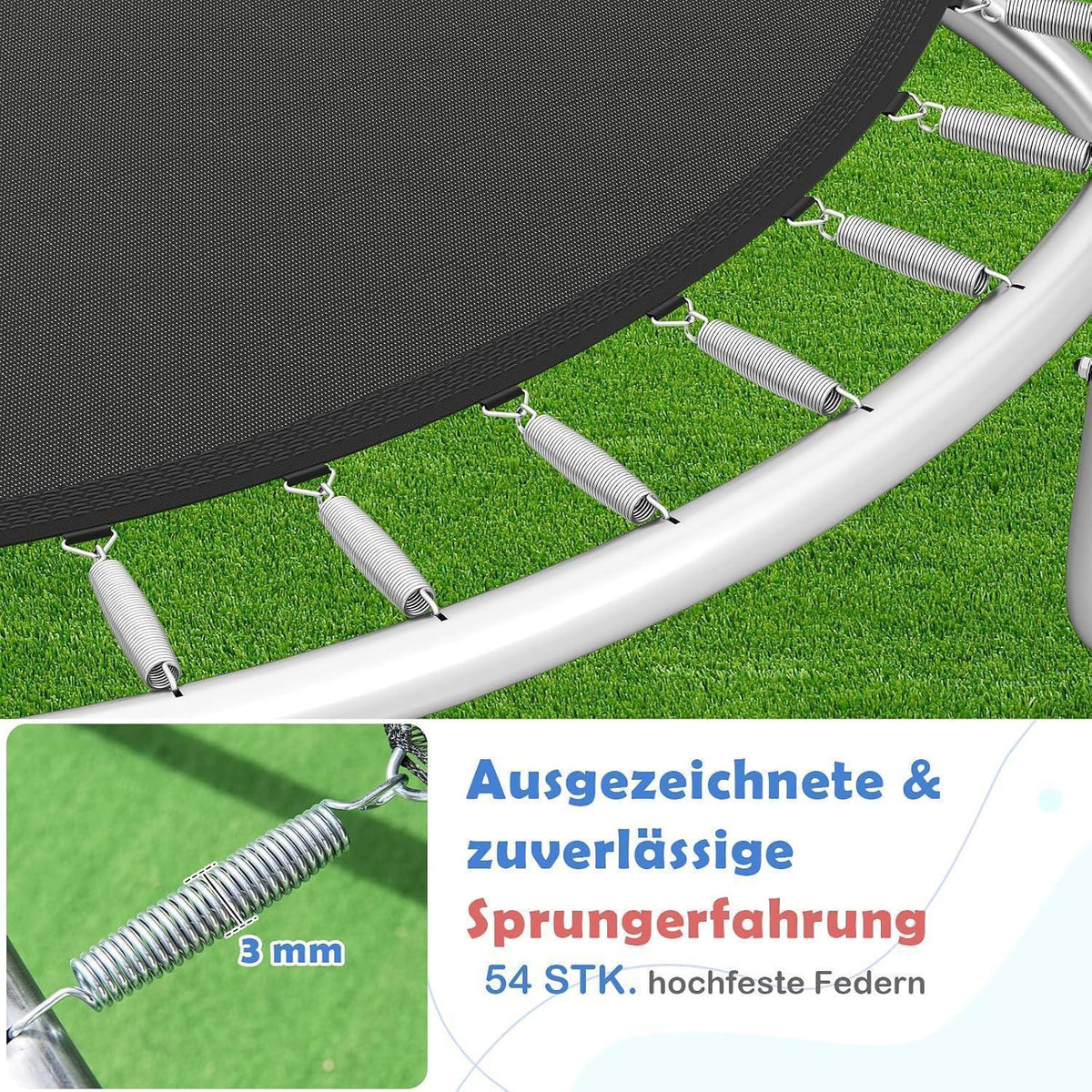 GYMAX Gartentrampolin 305cm mit Sicherheitsnetz & Leiter