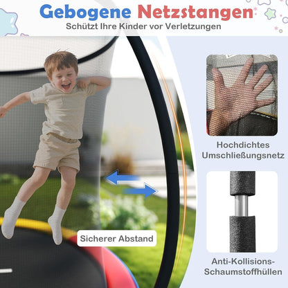 GYMAX Gartentrampolin 305cm mit Sicherheitsnetz & Leiter