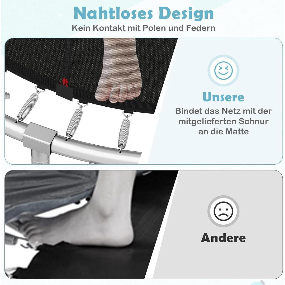 GYMAX Gartentrampolin 305cm mit Sicherheitsnetz & Leiter