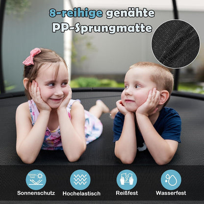 GYMAX Gartentrampolin 305cm mit Sicherheitsnetz & Leiter