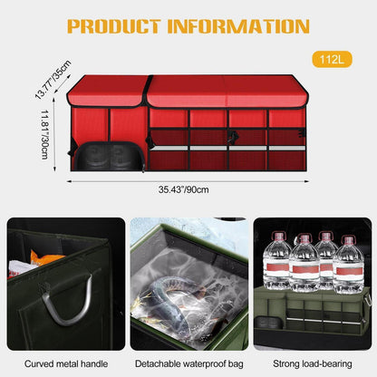 Kofferraum Organizer XL Rot – Faltbar & Wasserdicht