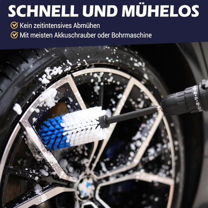 Felgenbürste für Akkuschrauber – Reinigungsset für Felgen & Reifen