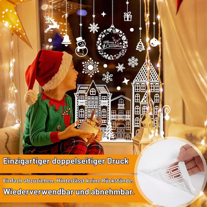 Weihnachts Fensterbilder selbstklebend – 5 Blatt Winterdeko
