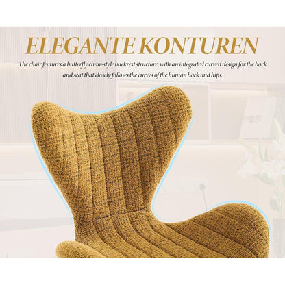 Moderner Barhocker 2er Set, Höhenverstellbar & 360° Drehbar, Gelb