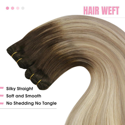 Echthaar Tressen Balayage Blond 40cm - Remy Haarverlängerung