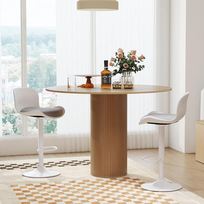 Höhenverstellbarer Barhocker 3er Set Weiß/Grau