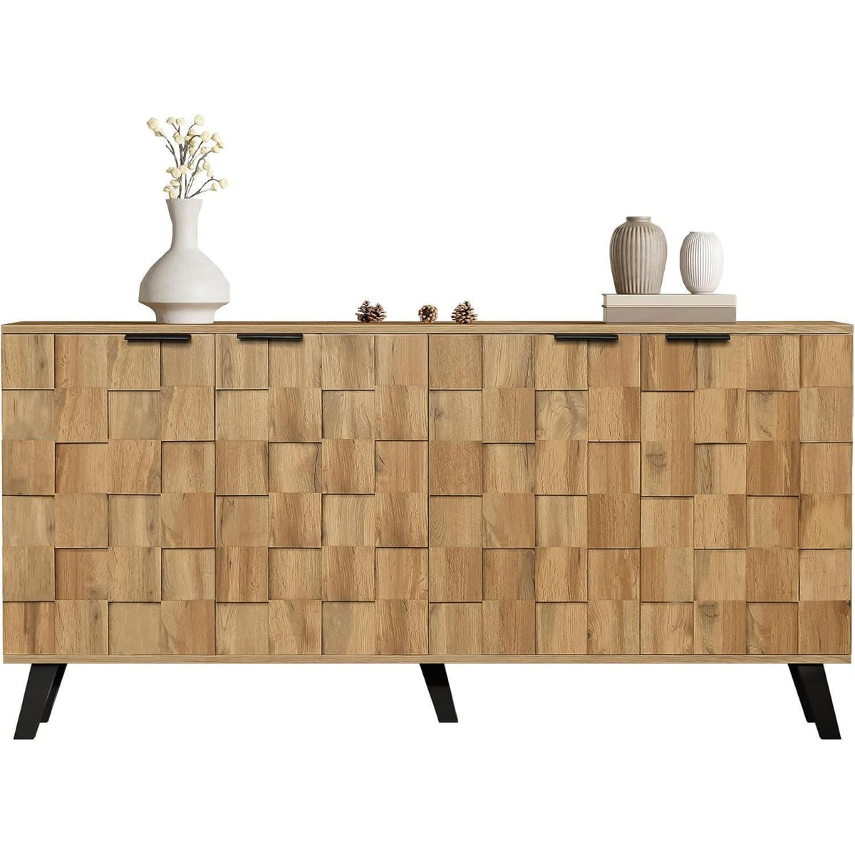 Modernes Sideboard Holz | Wohnzimmer Kommode mit 4 Türen