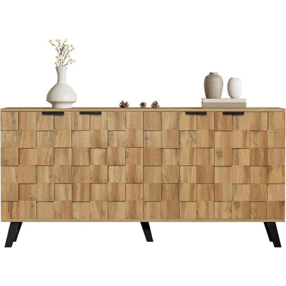 Modernes Sideboard Holz | Wohnzimmer Kommode mit 4 Türen