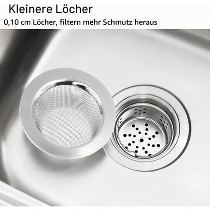 2x Abfluss Sieb Edelstahl – Feinmaschig & Verstopfungsschutz