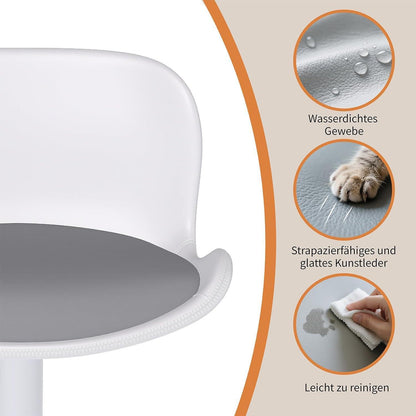 Höhenverstellbarer Barhocker mit Fußstütze – Weiß/Grau