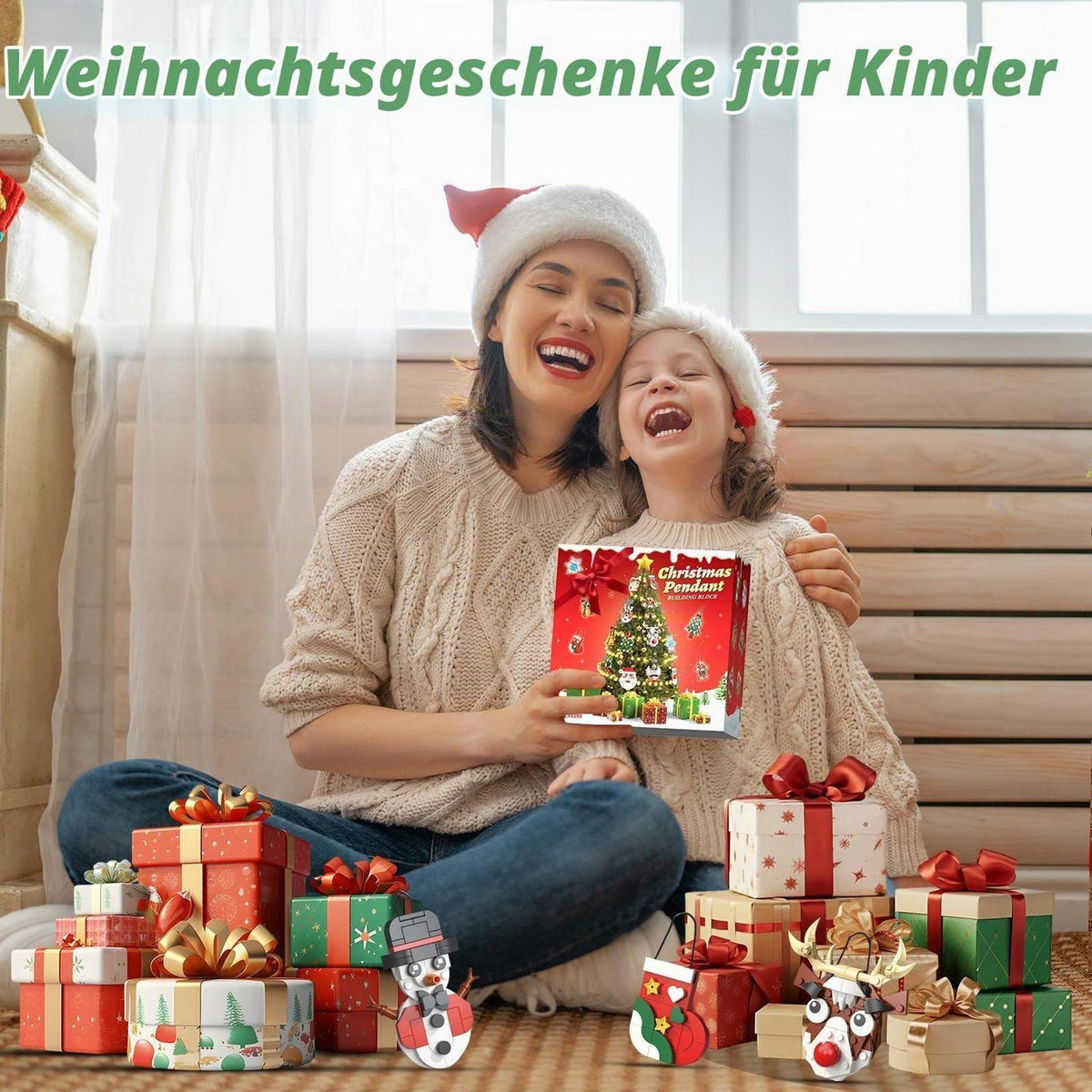 Adventskalender Weihnachten: 12 Baustein-Ornamente zum Selberbauen