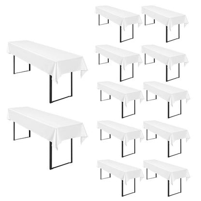 Weiße Biertisch Tischdecken 12er Set – 250x100 cm