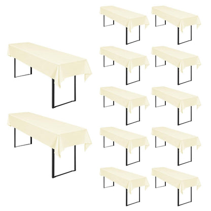 12x Biertisch Tischdecke Beige, 250x100cm – Robust & Vielseitig