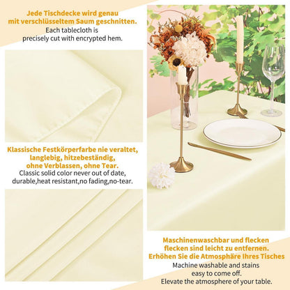 12x Biertisch Tischdecke Beige, 250x100cm – Robust & Vielseitig
