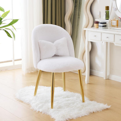 Verstellbarer Sessel mit Kunstfell – Weißer Loungesessel