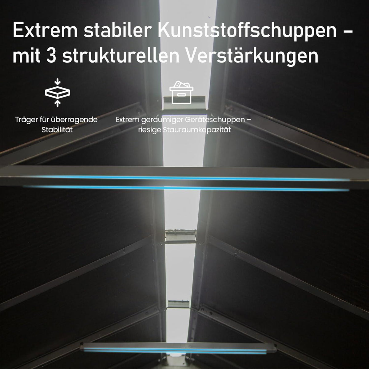 Gartenhaus Kunststoff Grau – 1,8 x 1,2 m, Abschließbar & Wetterfest