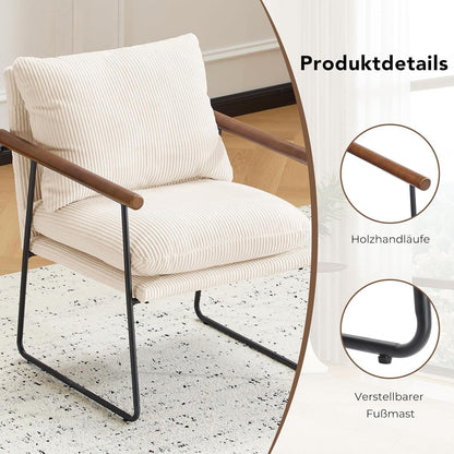 Extragroßer Ohrensessel Bouclé Beige – Komfortabler Loungesessel
