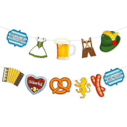 Berfest Girlande Deko 2er-Set | Bayerische Bunting Banner Oktoberfest