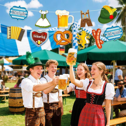 Berfest Girlande Deko 2er-Set | Bayerische Bunting Banner Oktoberfest