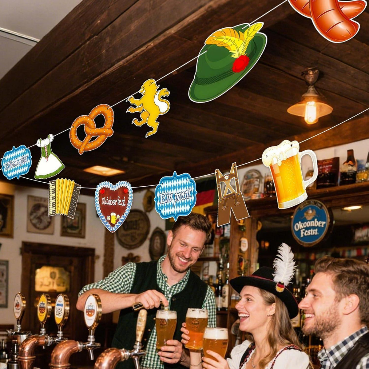 Berfest Girlande Deko 2er-Set | Bayerische Bunting Banner Oktoberfest