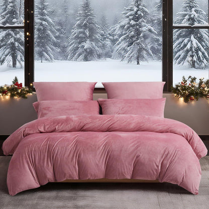Flauschige Winterbettwäsche 220x240 Rosa – Warm & Kuschelig