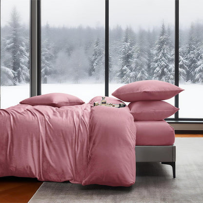 Flauschige Winterbettwäsche 220x240 Rosa – Warm & Kuschelig