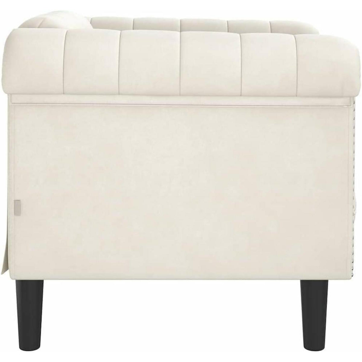 Creme Samt Sessel – Moderner Bodencouch für Wohnzimmer & Schlafzimmer