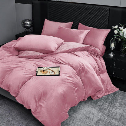 Winter Bettwäsche 135x200 Rosa - 4teilig, Flauschig & Warm