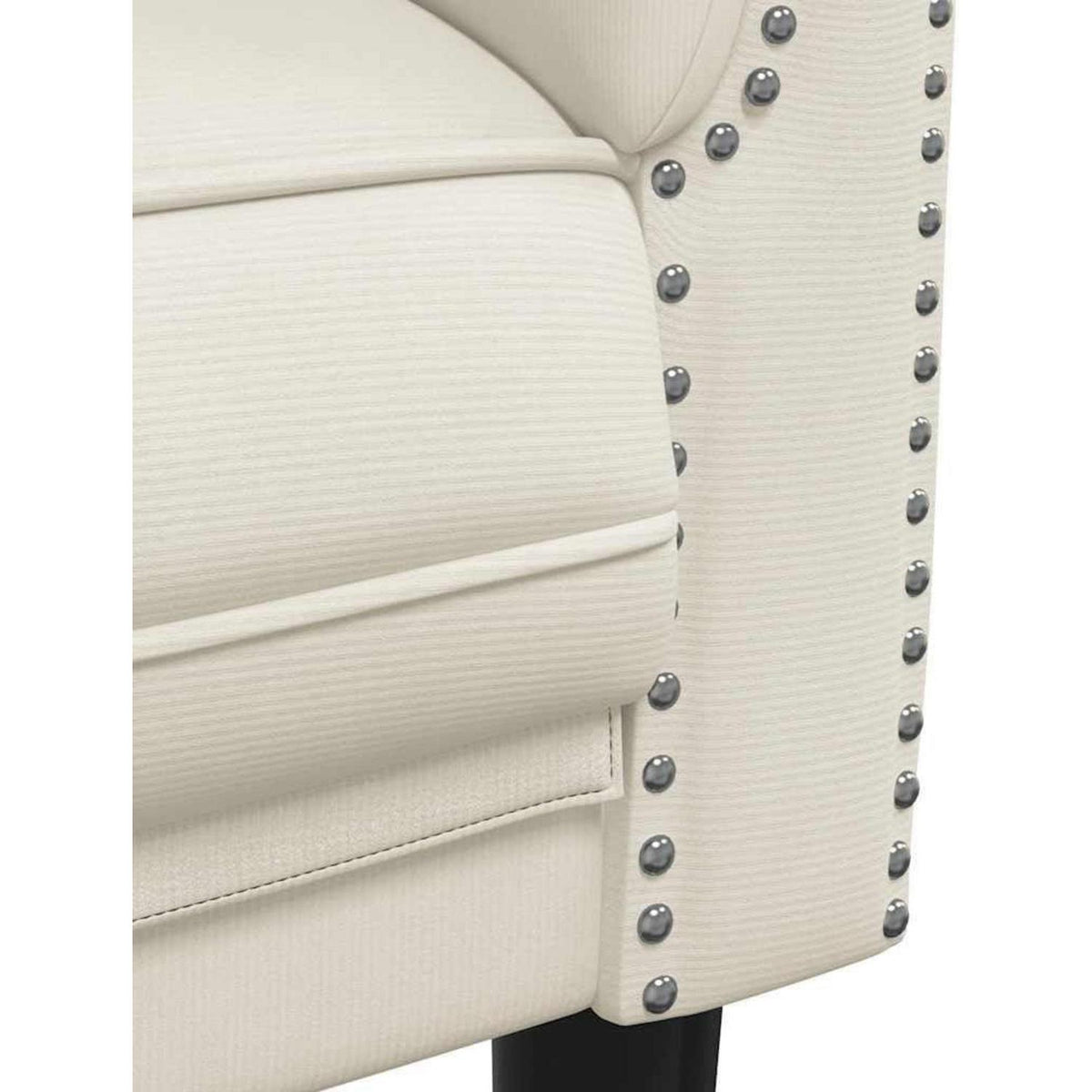 2-Sitzer Sofa Creme Samt – Bequeme Leseecke mit Holzbeinen