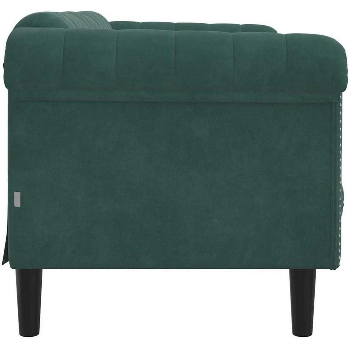 2-Sitzer Sofa Dunkelgrün Samt | Moderner Akzentstuhl mit Kissen