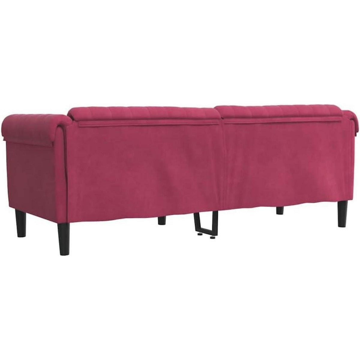 Weinrotes 3-Sitzer Sofa aus Samt – Wohnzimmer & Schlafzimmer
