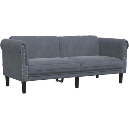 2-Sitzer Sofa Dunkelgrau Samt – Bequemer Lesesessel mit Holzbeinen