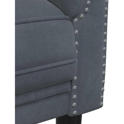 2-Sitzer Sofa Dunkelgrau Samt – Bequemer Lesesessel mit Holzbeinen
