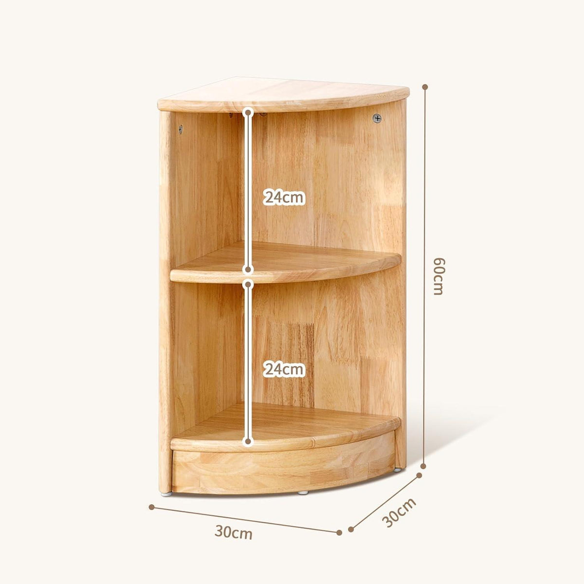 Kinderregal Holz Eckregal Spielzeugschrank 2 Ebenen 30x30x60cm