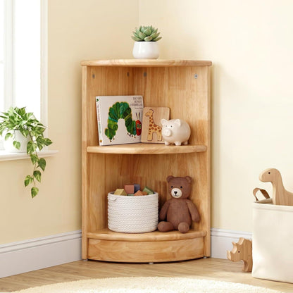 Kinderregal Holz Eckregal Spielzeugschrank 2 Ebenen 30x30x60cm