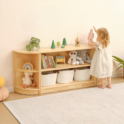 Kinderregal Holz Eckregal Spielzeugschrank 2 Ebenen 30x30x60cm