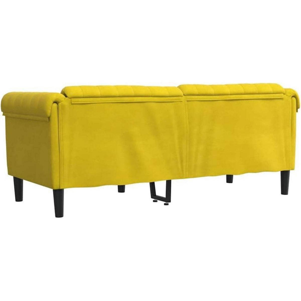 2-Sitzer Sofa Gelb Samt – Moderner Akzentstuhl mit Kissen
