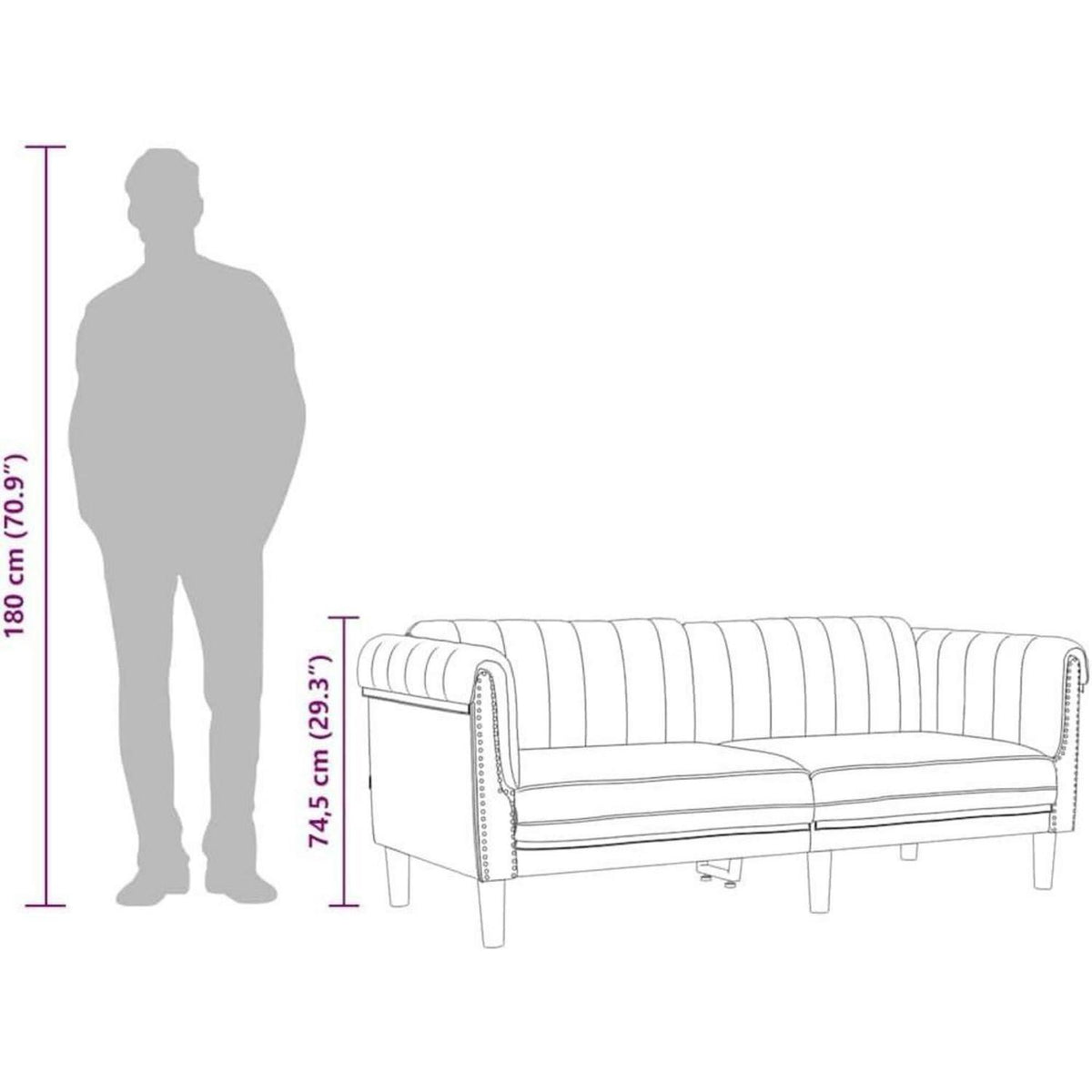 3-Sitzer Schlafsofa Braun Kunstleder mit Schlaffunktion