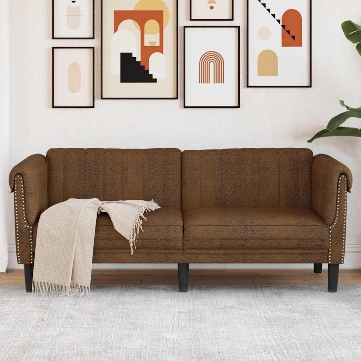 2-Sitzer Sofa Braun Kunstleder – Gemütlicher Sessel für Wohnzimmer