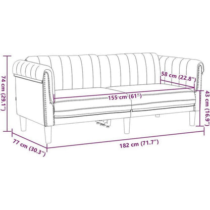 2-Sitzer Sofa Braun Kunstleder – Gemütlicher Sessel für Wohnzimmer
