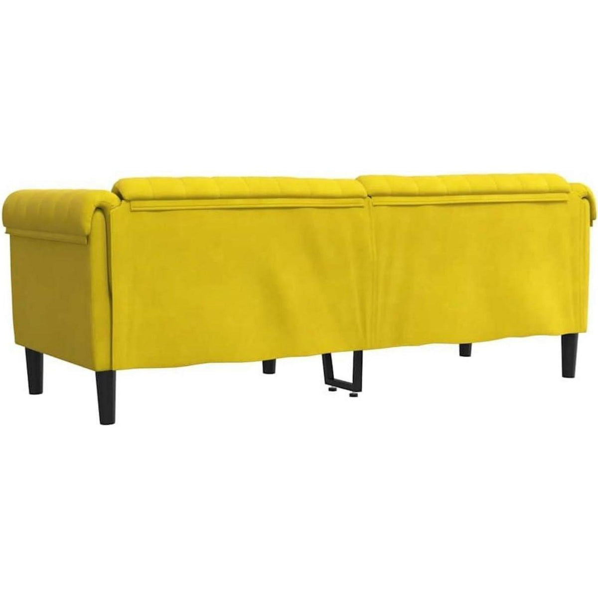 3-Sitzer Sofa Gelb Samt – Moderner Akzentstuhl mit Kissen