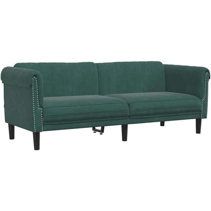 3-Sitzer Sofa Dunkelgrün Samt – Wohnzimmer Sofa