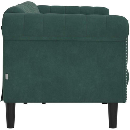 3-Sitzer Sofa Dunkelgrün Samt – Wohnzimmer Sofa